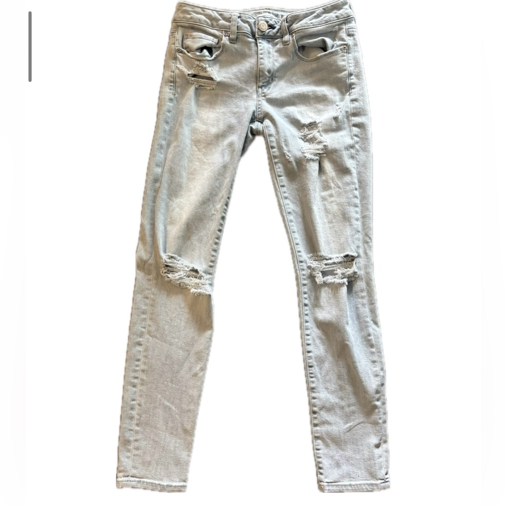 American Eagle Light Wash Super Stretch Skinny Jeans 6R | EUC